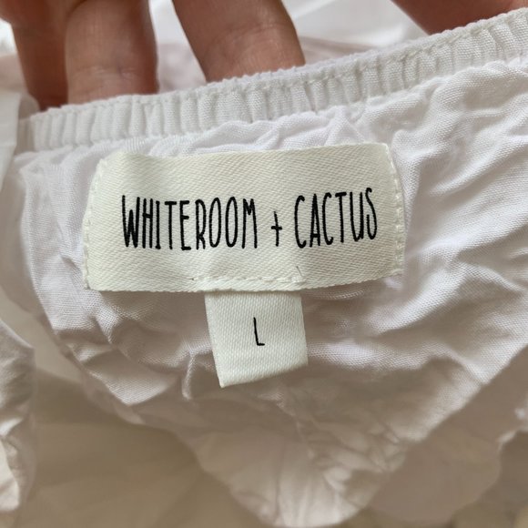 WHITEROOM+CACTUS - White Poplin Side Cut Out Dress - Size L - Picture 8 of 10